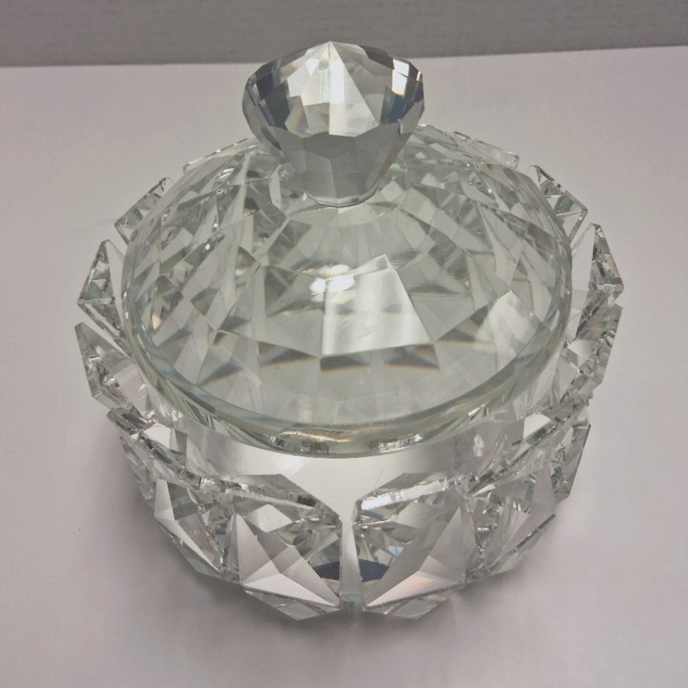 Crystal Glass Lidded Bowl